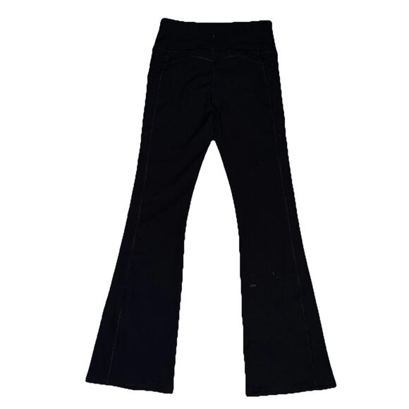 NEW Fabletics Oasis Crossover Rib Kick Flare Leggings Black Medium High Waist - Picture 3 of 8